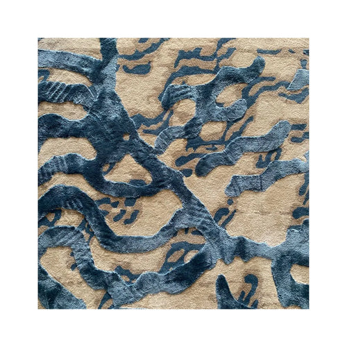 Blue Hand Tufted Woolen Carpet